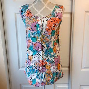 NEW WITH TAGS! Terrazzo cotton Sleeveless Blouse - Colourful   (3665)